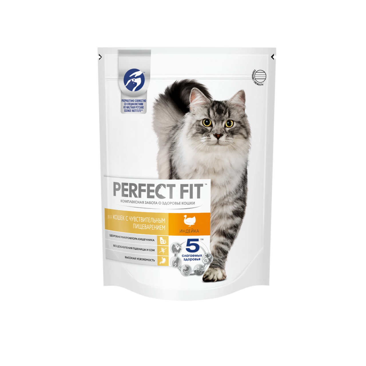 Корм Перфект Фит 650г для взрослых кошек с чувств пищевар индейка