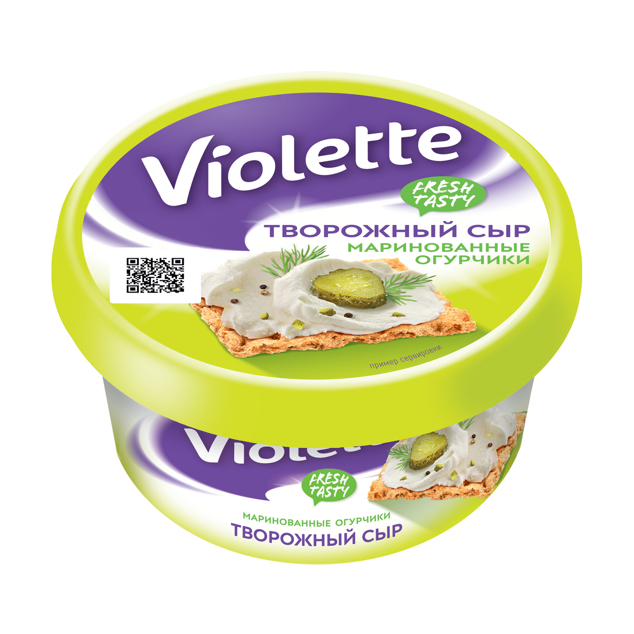 Сыр творожный Виолетта 70 % 140 г маринованный огурчик