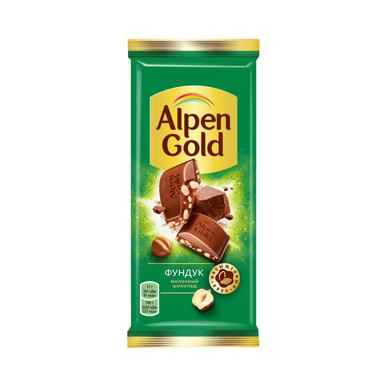 Шоколад Альпен Голд 80 г молочный с фундуком