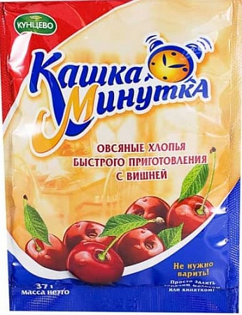 Каша Минутка хлопья овсяные 37г с вишней