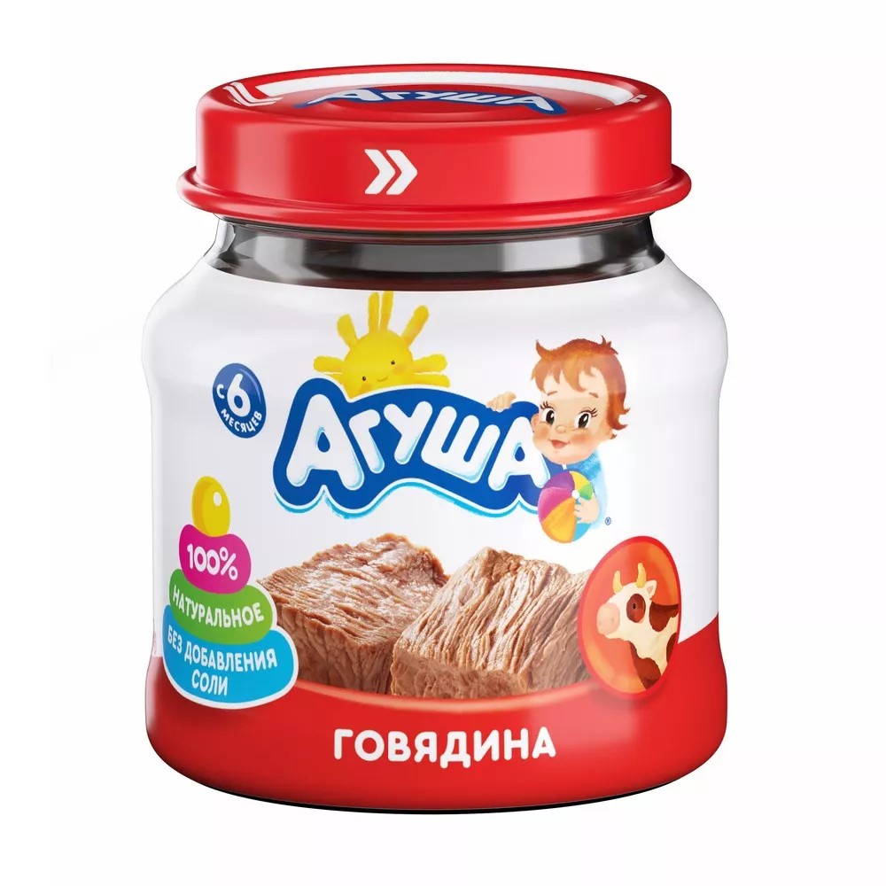 Пюре мясное Агуша 80 г ст/б говядина