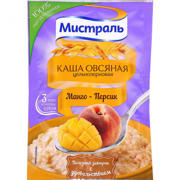 Каша Мистраль овсяная 40 г манго персик